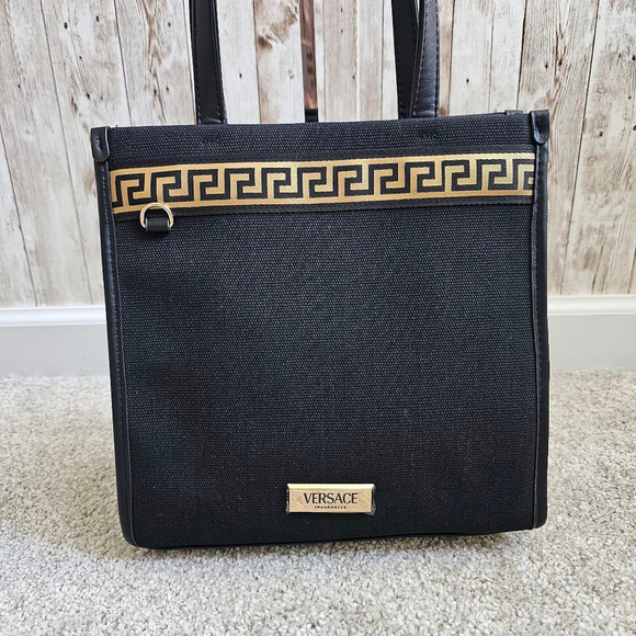 Versace small Tote Bag, Black and Gold - Picture 3 of 13
